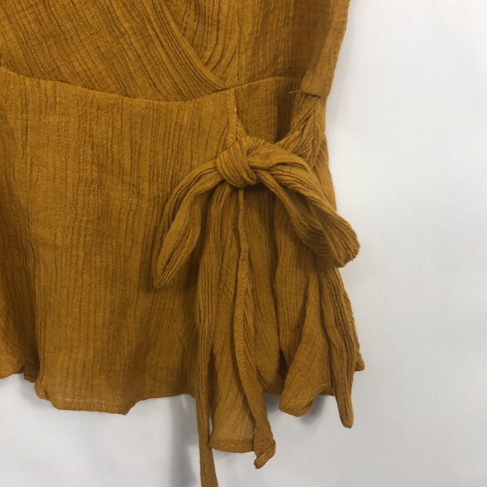 Buckle Mustard Yellow Ruffle Wrap Tank - Picture 2 of 6